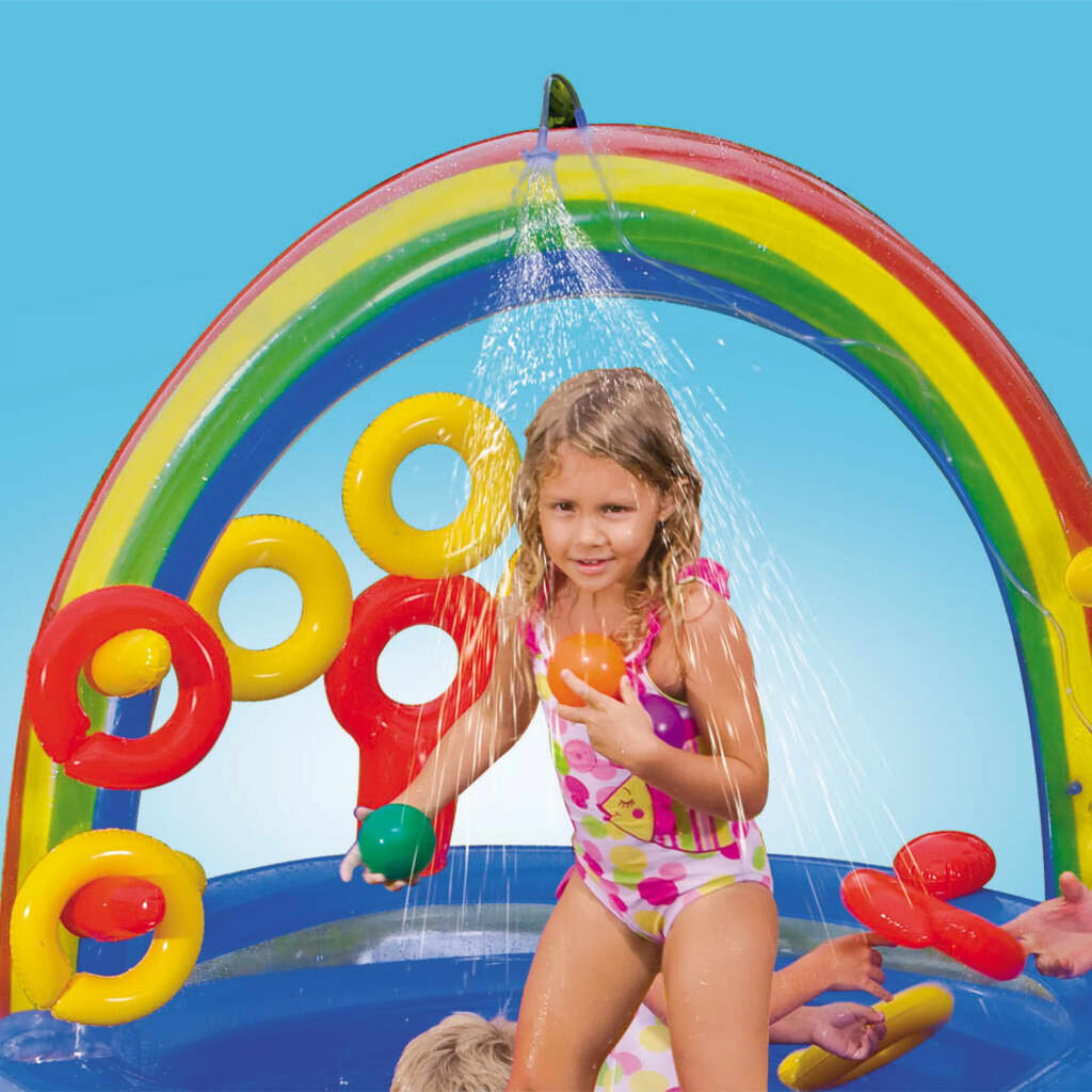 Pripučiamas baseinas Intex Rainbow Ring Play Center, 297x193x135cm, be filtro цена и информация | Baseinai | pigu.lt