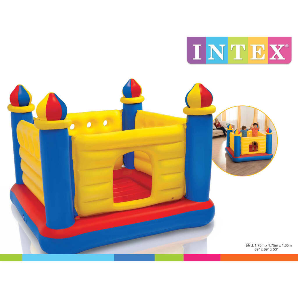 Batutas pilis Intex Jump-O-Lene, 1,75 x 1,75 x 1,35 m kaina ir informacija | Batutai | pigu.lt