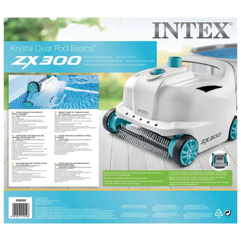 Automatinis baseino valytuvas Intex ZX300 Deluxe kaina ir informacija | Baseinų priežiūros priemonės | pigu.lt