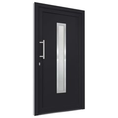 vidaXL Priekinės durys antracito spalvos 98x200cm 279237 цена и информация | Двери со стеклом LIRA, дуб сицилия, ЭКО шпон | pigu.lt