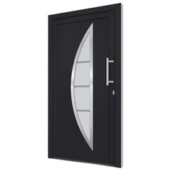 vidaXL Priekinės durys antracito spalvos 108x208cm 279222 цена и информация | Двери со стеклом LIRA, дуб сицилия, ЭКО шпон | pigu.lt