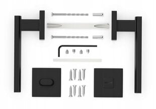 Durų rankena Malibu Loft su užraktu, juoda цена и информация | Дверные ручки | pigu.lt