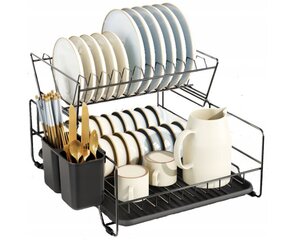 Двухступенчатая сушилка для посуды, 33x43x27.5 см цена и информация | Кухонная утварь | pigu.lt