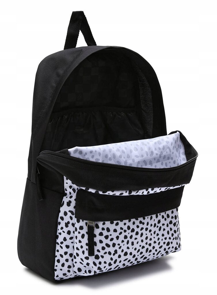 Mokyklinė kuprinė Vans Girls Realm Dalmatian Black/White, VN0A4ULTY28 kaina ir informacija | Kuprinės mokyklai, sportiniai maišeliai | pigu.lt