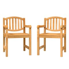 2-jų lauko kėdžių komplektas vidaXL, rudas цена и информация | Садовые стулья, кресла, пуфы | pigu.lt