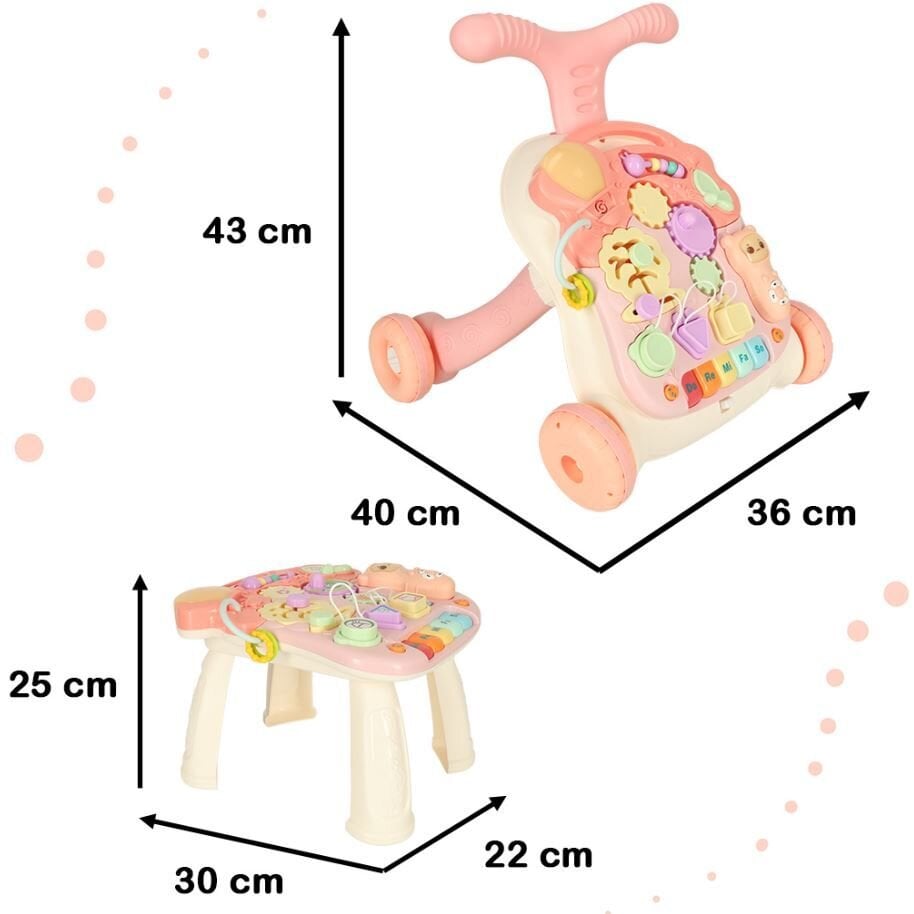 Interaktyvus stumdukas ir veiklos stalas 3in1 kaina ir informacija | Žaislai kūdikiams | pigu.lt