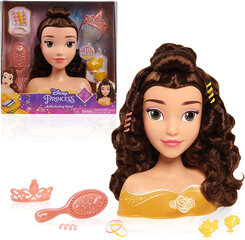 Plaukų modeliavimo galvos lėlė Princess Belle + priedai цена и информация | Игрушки для девочек | pigu.lt