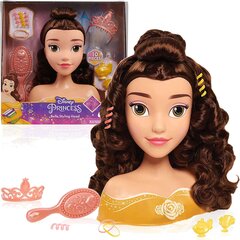 Plaukų modeliavimo galvos lėlė Princess Belle + priedai цена и информация | Игрушки для девочек | pigu.lt