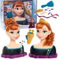 Plaukų modeliavimo galvos lėlė Deluxe Princess Anna Frozen + priedai kaina ir informacija | Žaislai mergaitėms | pigu.lt