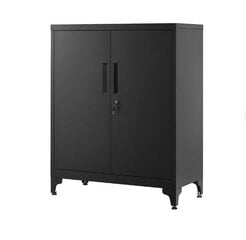 Стальной шкаф для хранения, 40 x 80 x 90 см, черный цена и информация | Шкафы | pigu.lt
