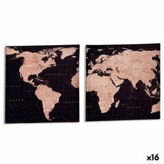 Dviejų dalių paveikslas Pasaulio žemėlapis, 16 vnt цена и информация | Репродукции, картины | pigu.lt