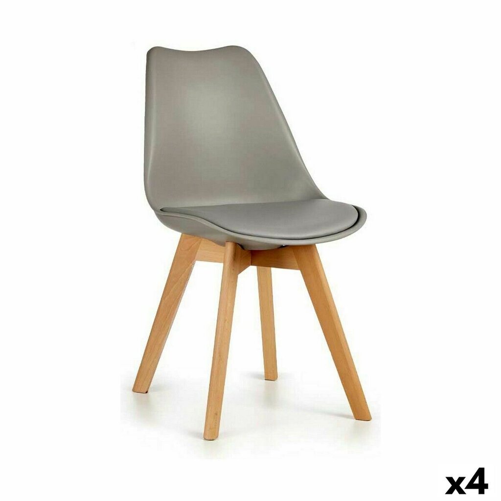 4-ių dalių valgomojo kėdžių rinkinys Gift Decor, rudas/pilkas kaina ir informacija | Virtuvės ir valgomojo kėdės | pigu.lt