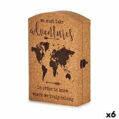 Raktų spinta Gift Decor Pasaulio žemėlapis, ruda kaina ir informacija | Svetainės spintelės | pigu.lt