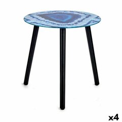 4-ių dalių šoninių staliukų komplektas Gift Decor, juodas/mėlynas цена и информация | Журнальные столы | pigu.lt
