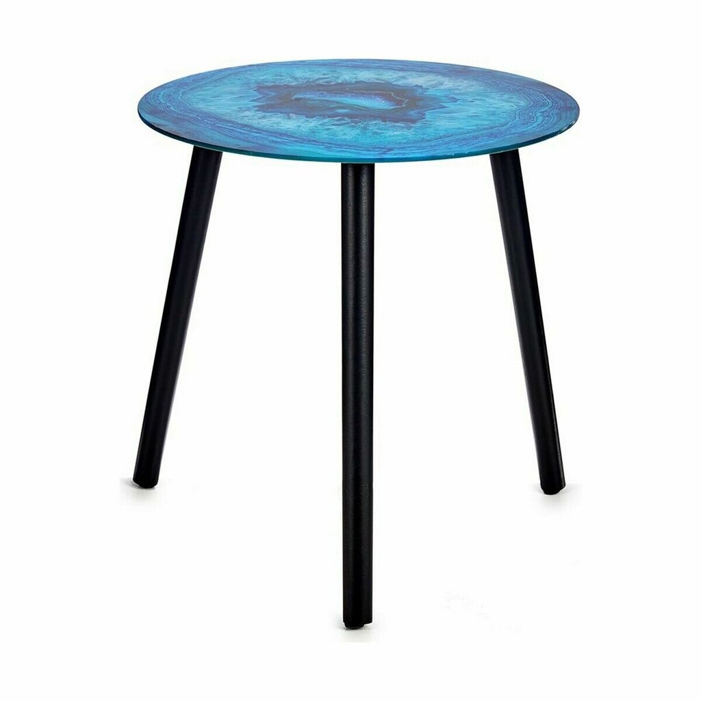 4-ių dalių šoninių staliukų komplektas Gift Decor, juodas/mėlynas kaina ir informacija | Kavos staliukai | pigu.lt