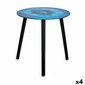 4-ių dalių šoninių staliukų komplektas Gift Decor, juodas/mėlynas kaina ir informacija | Kavos staliukai | pigu.lt