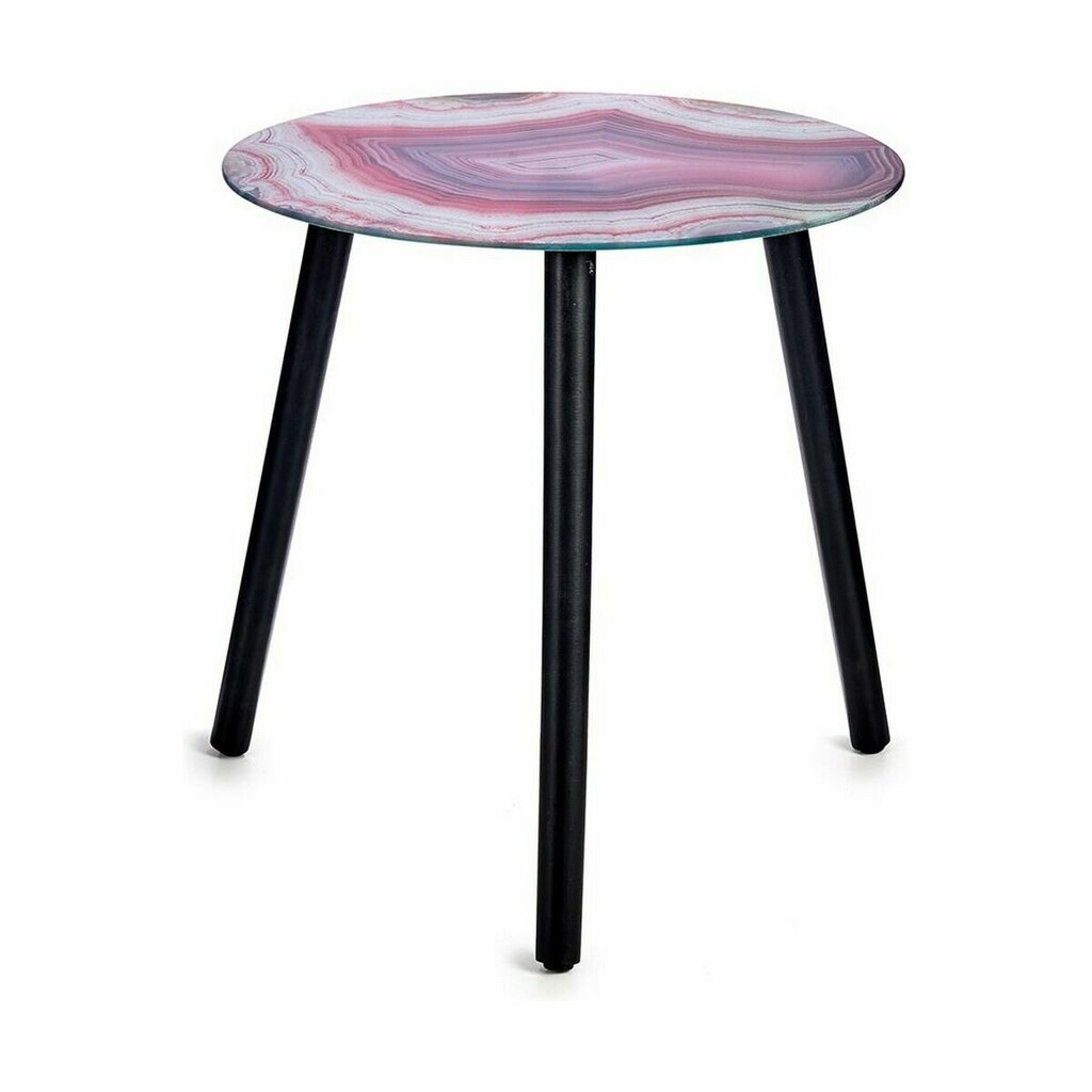 4-ių dalių šoninių staliukų komplektas Gift Decor, juodas/rožinis цена и информация | Kavos staliukai | pigu.lt