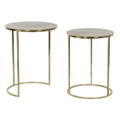 2-jų dalių šoninių staliukų komplektas DKD Home Decor, auksinis kaina ir informacija | Kavos staliukai | pigu.lt