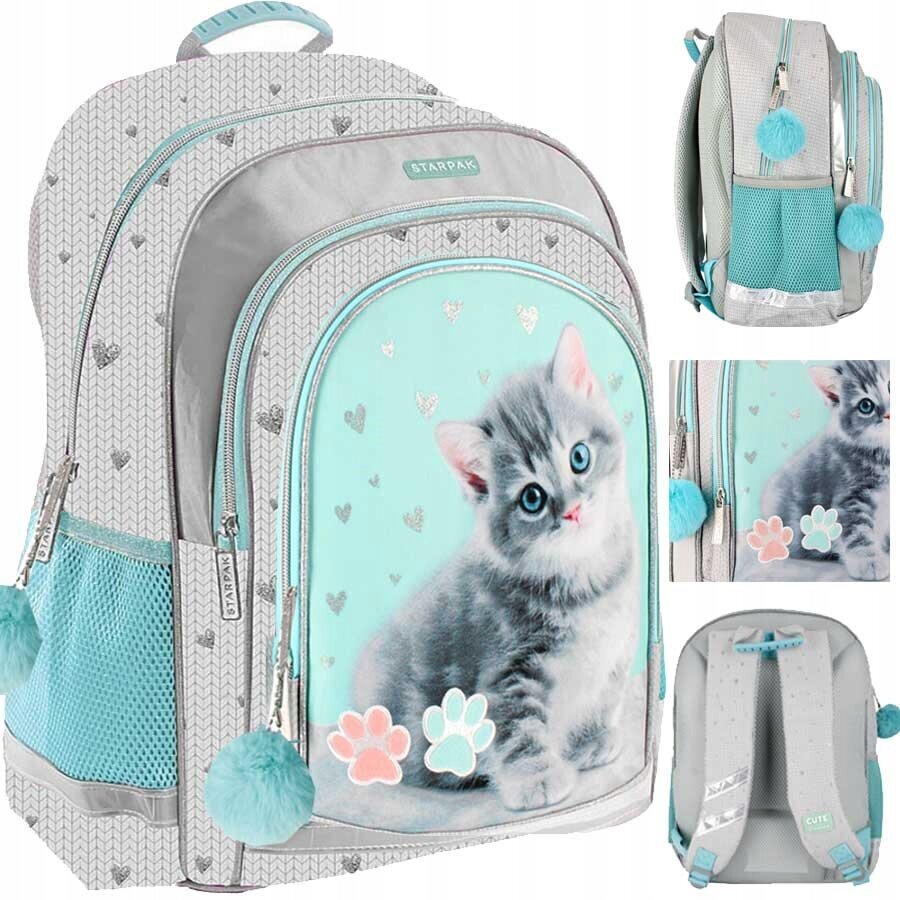 Mokyklinė kuprinė Starpak Kitty Mint 506934 цена и информация | Kuprinės mokyklai, sportiniai maišeliai | pigu.lt