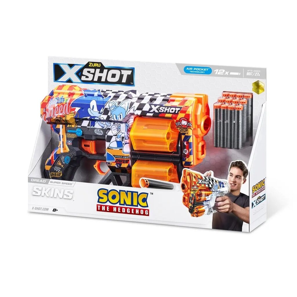 Dartų šautuvas Zuru X-Shot Skins Dread, Sonic the Hedgehog kaina ir informacija | Žaislai berniukams | pigu.lt