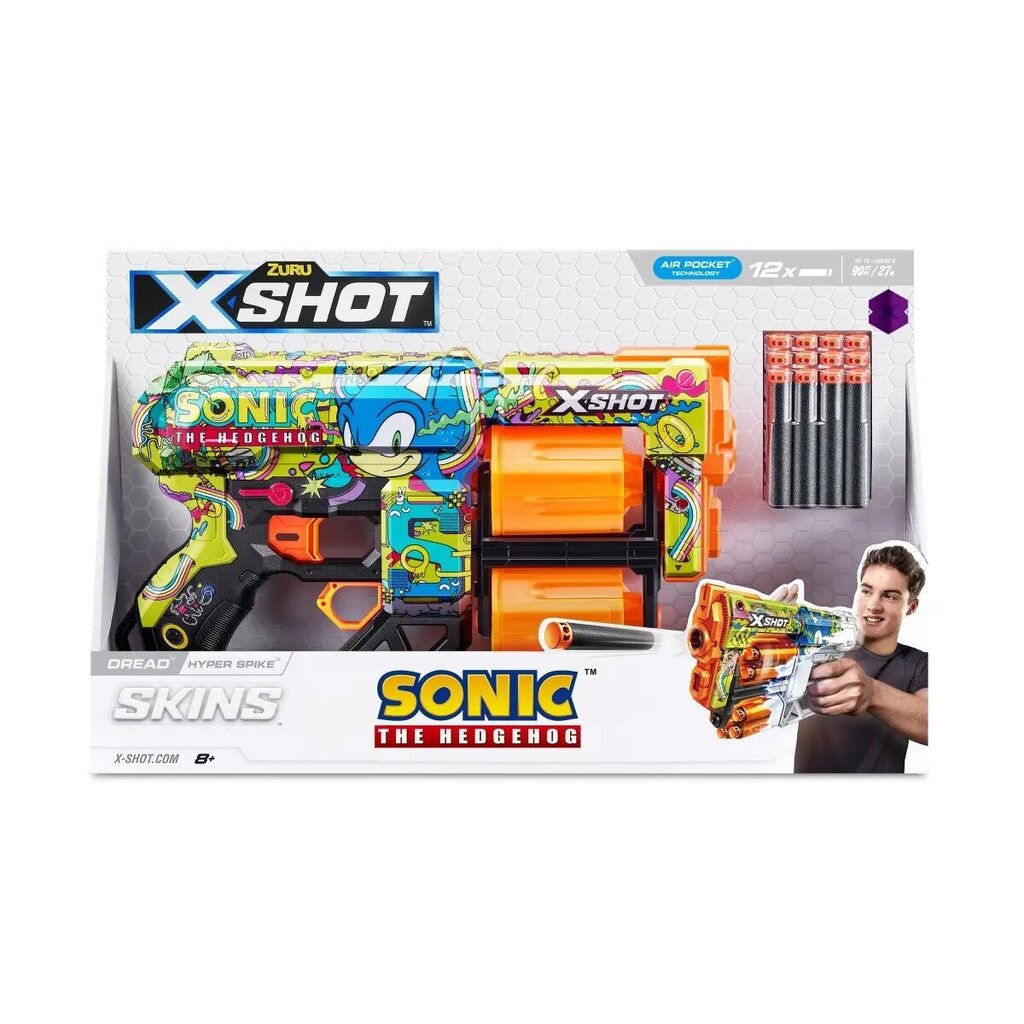 Dartų šautuvas Zuru X-Shot Skins Dread, Sonic the Hedgehog kaina ir informacija | Žaislai berniukams | pigu.lt