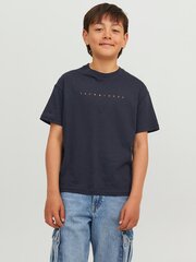 Детская футболка Jack & Jones 12237435*02, тёмно-синяя, 5715425309809 цена и информация | Рубашка для мальчиков | pigu.lt