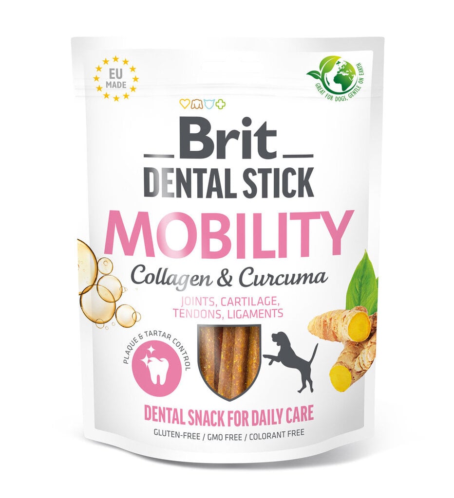 Brit Dental Stick Mobility su ciberžole ir kolagenu, 251 g kaina ir informacija | Skanėstai šunims | pigu.lt