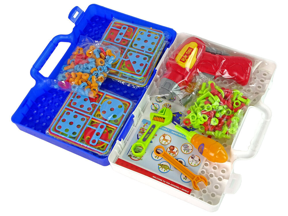 3D galvosūkių rinkinys Lean Toys Atsuktuvų lagaminas kaina ir informacija | Lavinamieji žaislai | pigu.lt