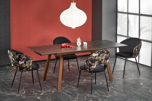 Valgomojo stalas Lozano, juodas/rudas kaina ir informacija | Virtuvės ir valgomojo stalai, staliukai | pigu.lt