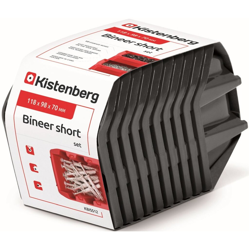 Kistenberg dirbtuvių padėklų rinkinys 10 vnt juodos spalvos kaina ir informacija | Sandėliavimo lentynos | pigu.lt