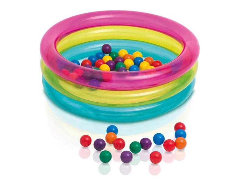 Baseinas su kamuoliukais Intex, 86x25 cm, įvairių spalvų цена и информация | Žaislai kūdikiams | pigu.lt