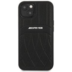 AMG AMHCP13MOSDBK iPhone 13 6.1" czarny|black hardcase Leather Curved Lines цена и информация | Чехлы для телефонов | pigu.lt