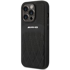 AMG AMHMP14LOSDBK iPhone 14 Pro 6.1" czarny|black hardcase Leather Curved Lines MagSafe цена и информация | Чехлы для телефонов | pigu.lt