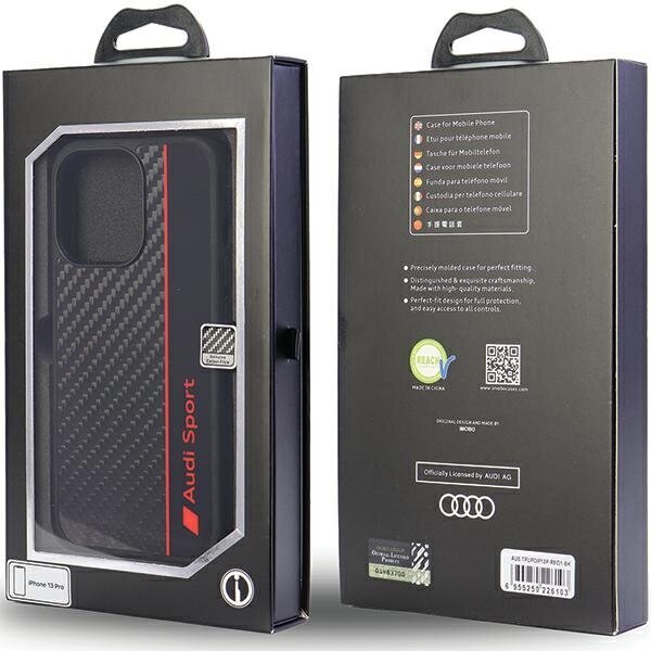 Audi Carbon Fiber Stripe Case kaina ir informacija | Telefono dėklai | pigu.lt