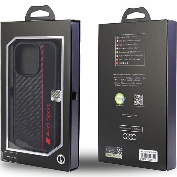 Audi Carbon Fiber Stripe Case kaina ir informacija | Telefono dėklai | pigu.lt