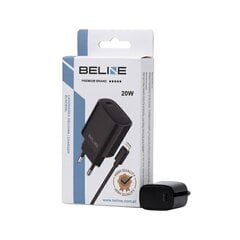 Зарядное устройство Beline. 1x USB-C 20W + кабель Lightning | черный | PD 3.0 BLNCB20L цена и информация | Зарядные устройства для телефонов | pigu.lt