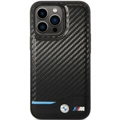 Etui BMW BMHCP13X22NBCK iPhone 13 Pro Max 6.7" czarny|black hardcase Leather Carbon цена и информация | Чехлы для телефонов | pigu.lt