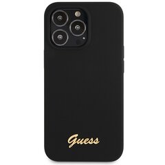 Guess GUHCP13XLSLMGBK iPhone 13 Pro Max 6.7" black|czarny hardcase Silicone Script Gold Logo цена и информация | Чехлы для телефонов | pigu.lt