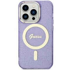 Guess GUHMN61HCMCGU iPhone 11 | Xr 6.1" purpurowy|purple hardcase Glitter Gold MagSafe цена и информация | Чехлы для телефонов | pigu.lt