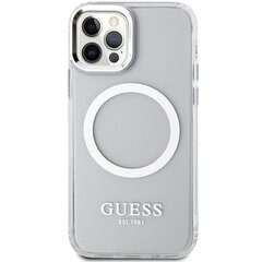 Guess GUHMP12MHTRMS iPhone 12|12 Pro 6.1" srebrny|silver hard case Metal Outline Magsafe цена и информация | Чехлы для телефонов | pigu.lt