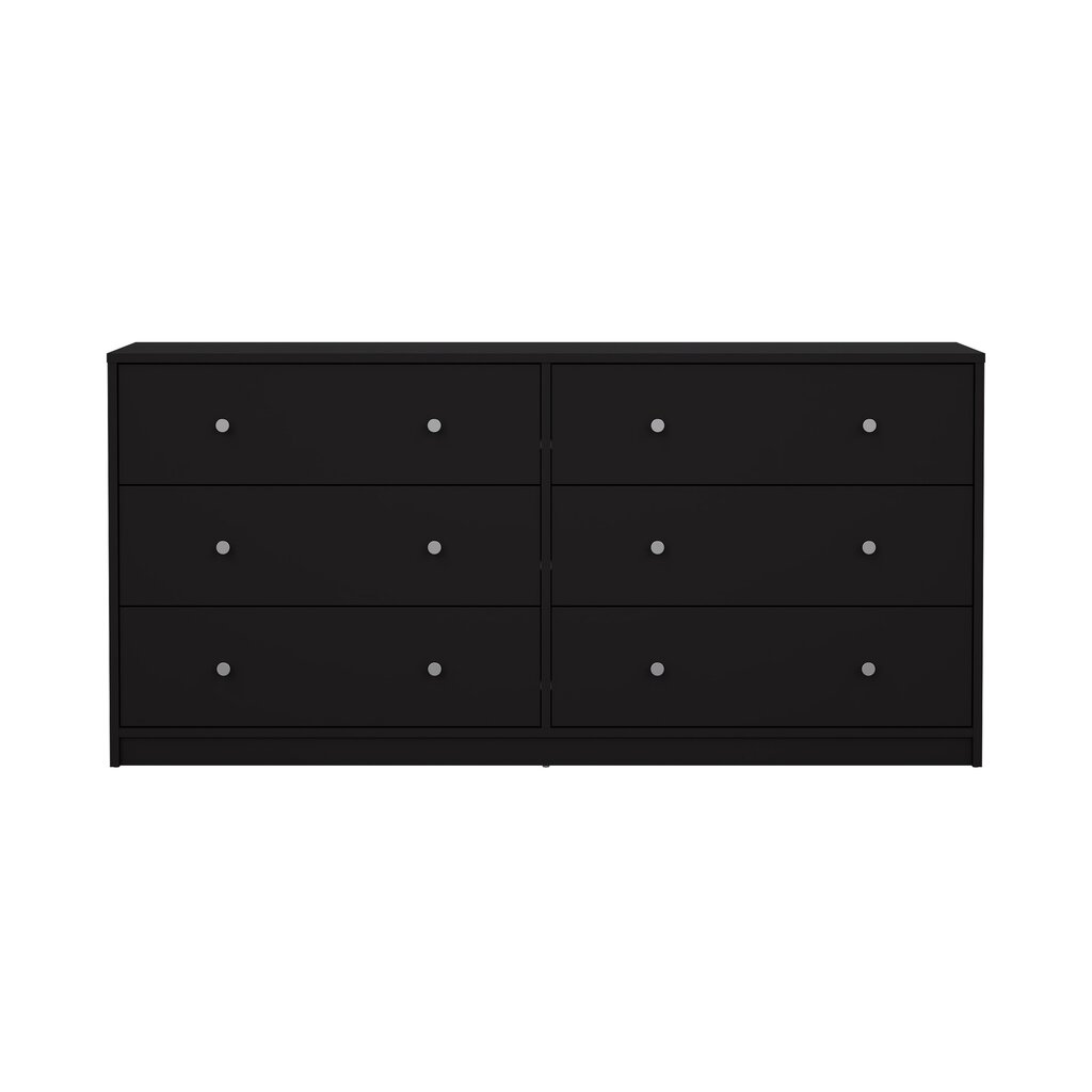 May Double dresser 6 drawers Black Black цена и информация | Komodos | pigu.lt