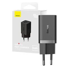 Wall Charger Baseus GaN5 40W, 2x USB C (Black) цена и информация | Зарядные устройства для телефонов | pigu.lt