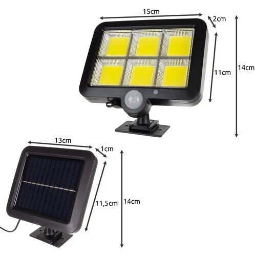 LED lauko šviestuvas su saulės baterija ir judesio davikliu kaina ir informacija | Lauko šviestuvai | pigu.lt
