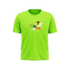 Marškinėliai vaikams su antsiuvu Veidukas, žali kaina ir informacija | Lietuviška sirgalių atributika | pigu.lt