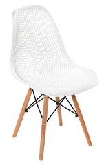 Kėdė Hugo, balta/ruda kaina ir informacija | Virtuvės ir valgomojo kėdės | pigu.lt