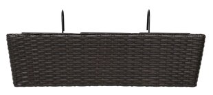 Балконный вазон Rattan, 62x29x24 см цена и информация | Горшки | pigu.lt