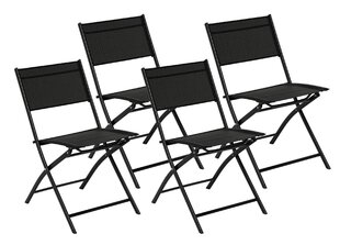 4-ių kėdžių komplektas Etna, juodas kaina ir informacija | Lauko kėdės, foteliai, pufai | pigu.lt