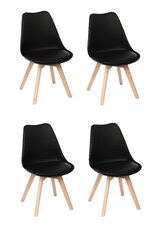 Комплект 4-х стульев K523, коричневый/черный цвет цена и информация | Стулья для кухни и столовой | pigu.lt