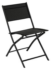 Kėdė iš aliuminio sujungiama paminkštinta tekstile, juoda цена и информация | Садовые стулья, кресла, пуфы | pigu.lt