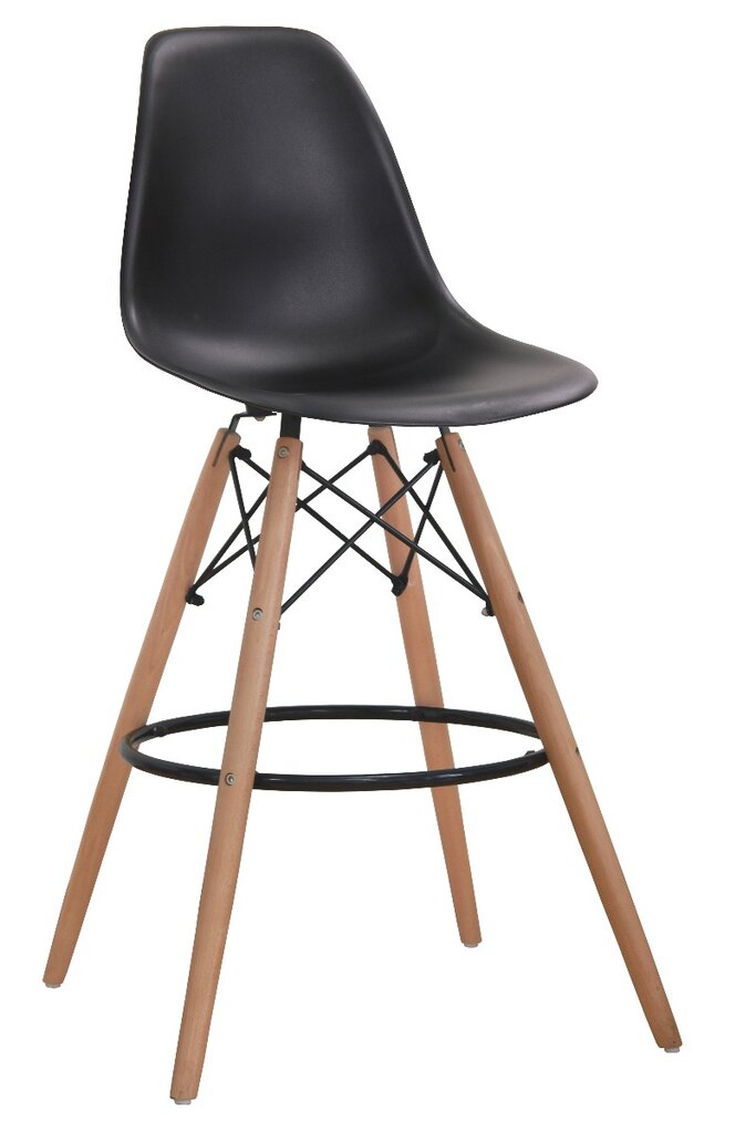 Baro kėdė, juoda/ruda kaina ir informacija | Virtuvės ir valgomojo kėdės | pigu.lt